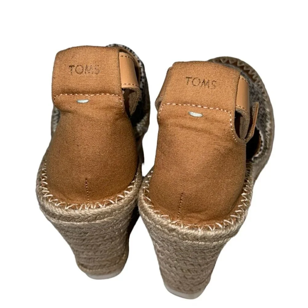 Toms Marisol Womens Espadrille Wedge Sandal‎ Leopard size 9.5 Lk Nw!